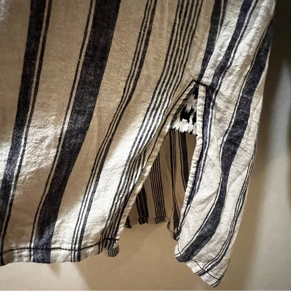 Free People boho Striped Popover Summer Breeze Shirt Long Sleeve medium - Picture 9 of 12